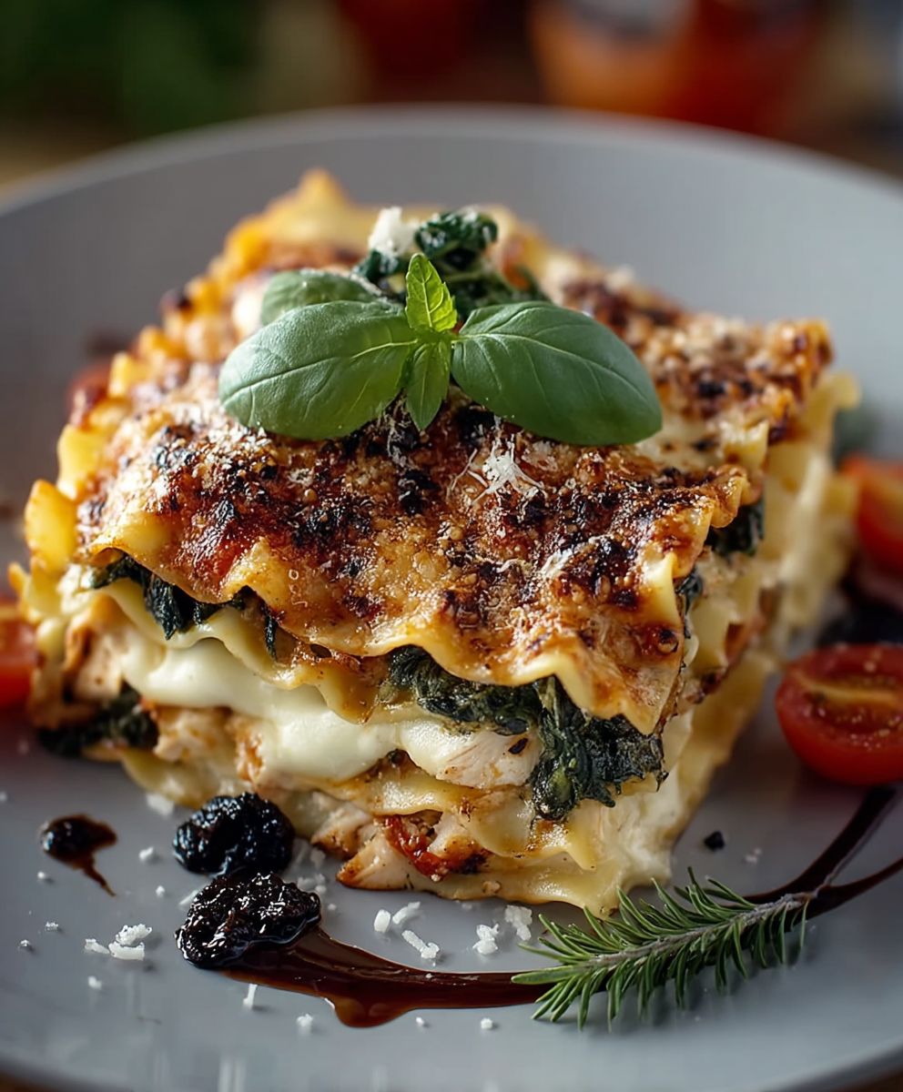 Spicy Chicken Spinach Lasagna