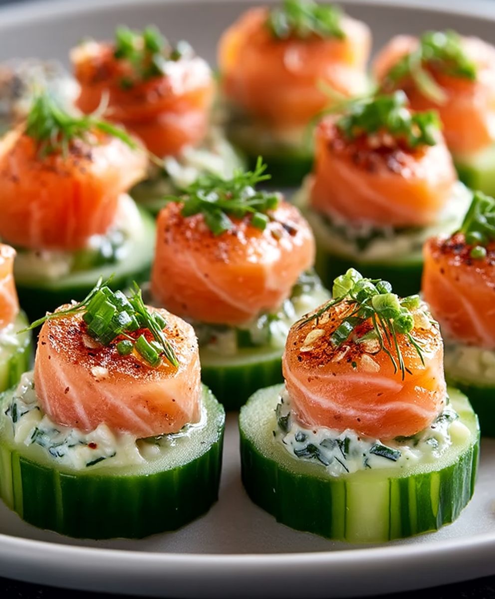 Smoked Salmon Cucumber Bites