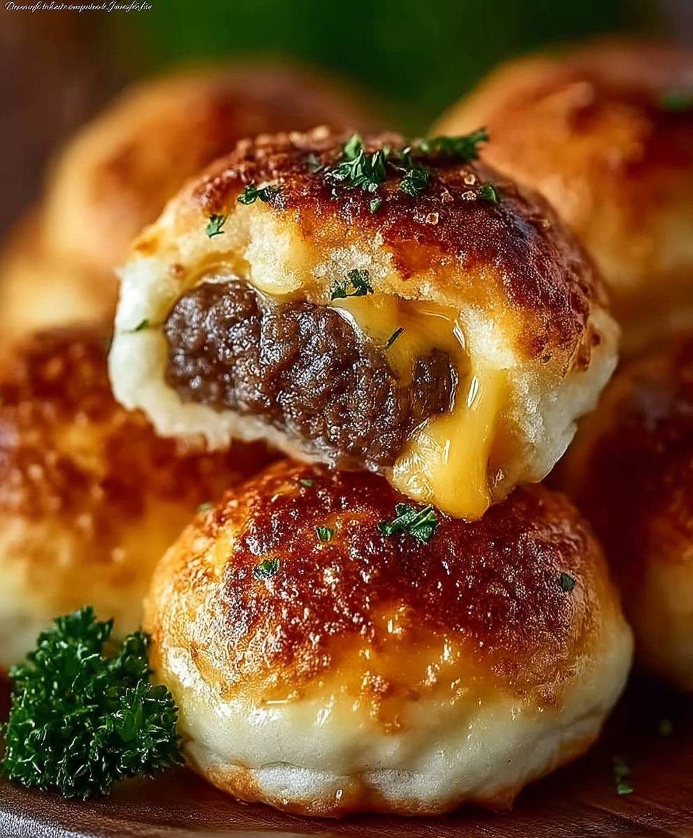 Garlic Parmesan Cheeseburger Bombs