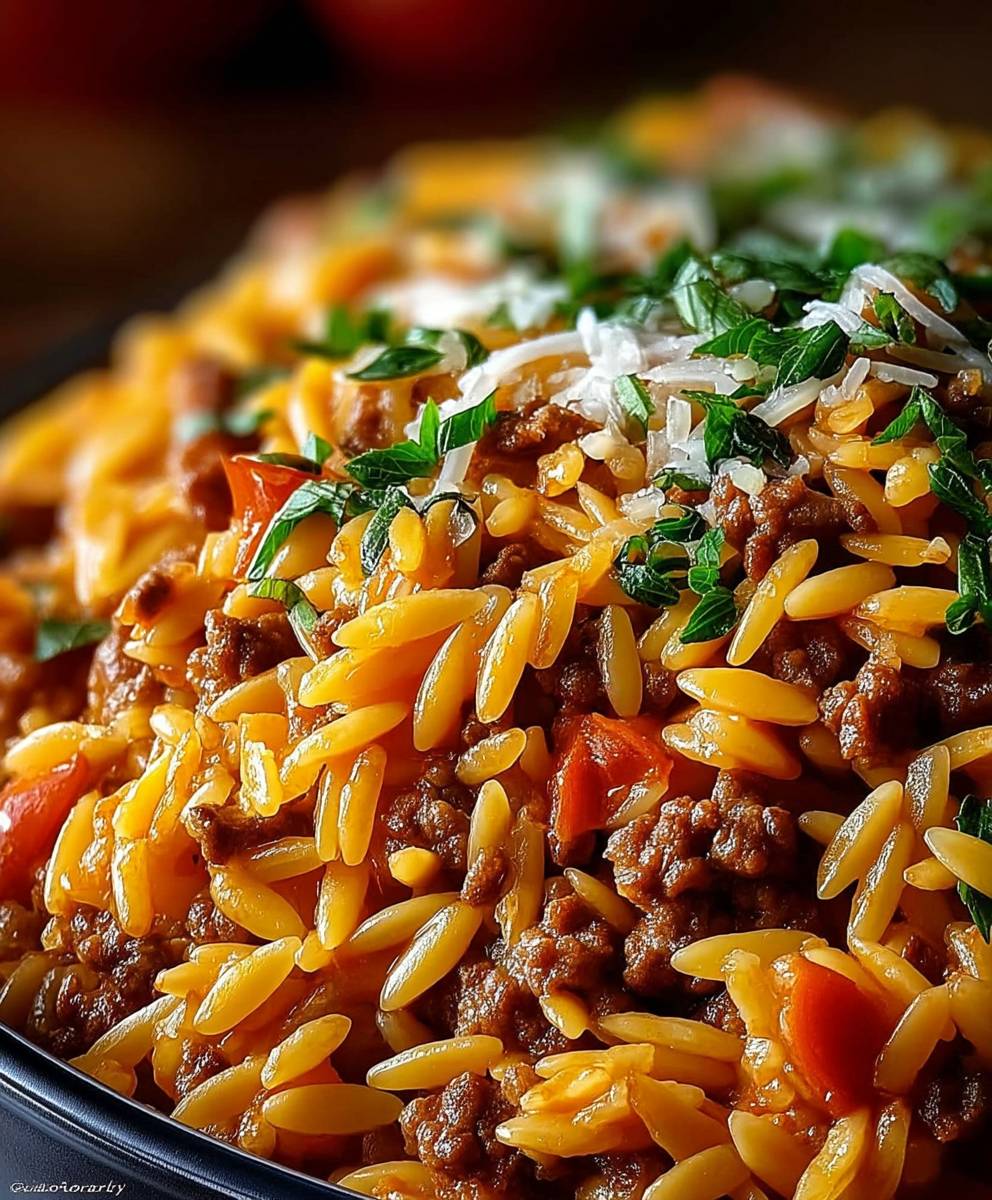 Ground Beef Orzo