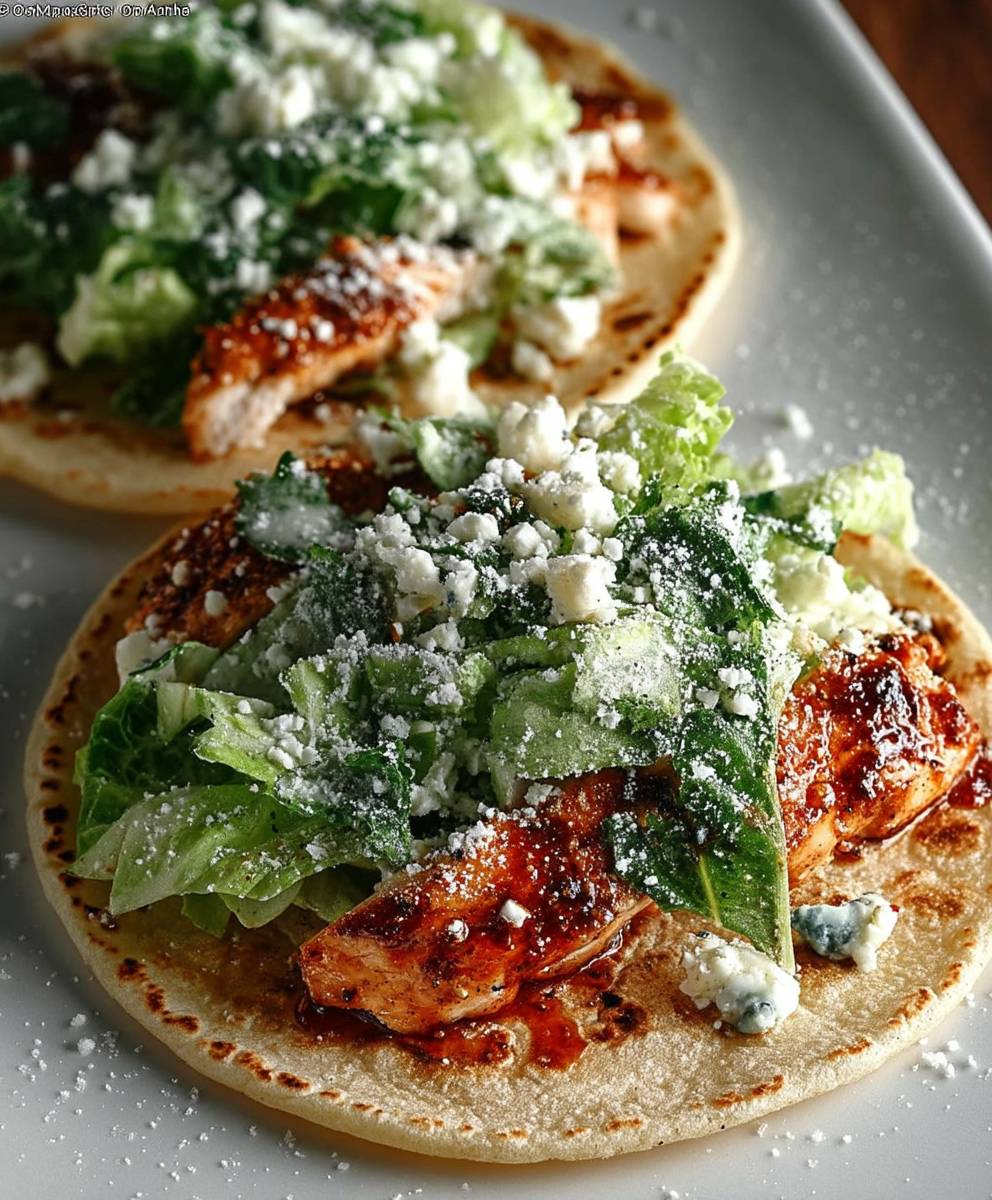 Smash Chicken Caesar Tacos