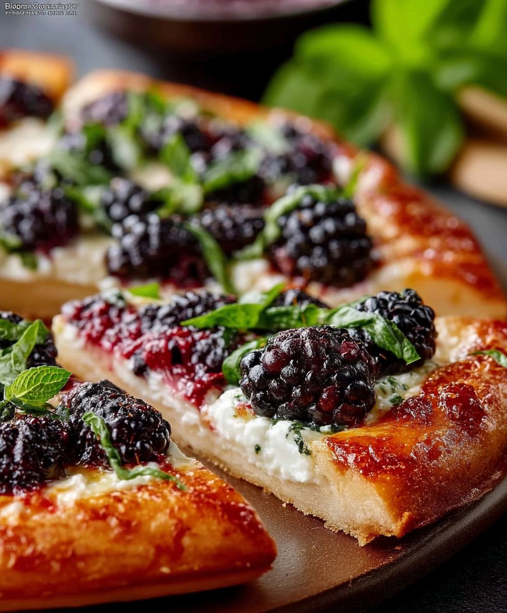 Blackberry Basil Ricotta Pizza