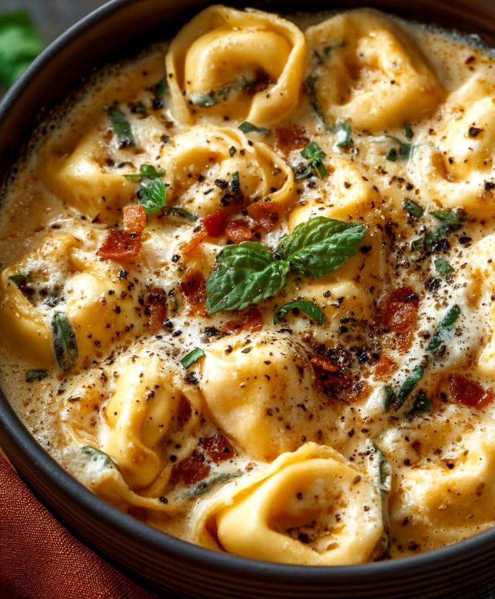 Creamy Crockpot Tortellini