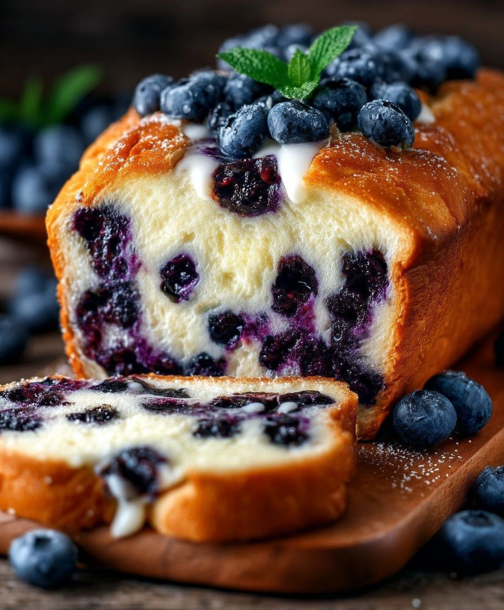 Blueberry cream cheese bread