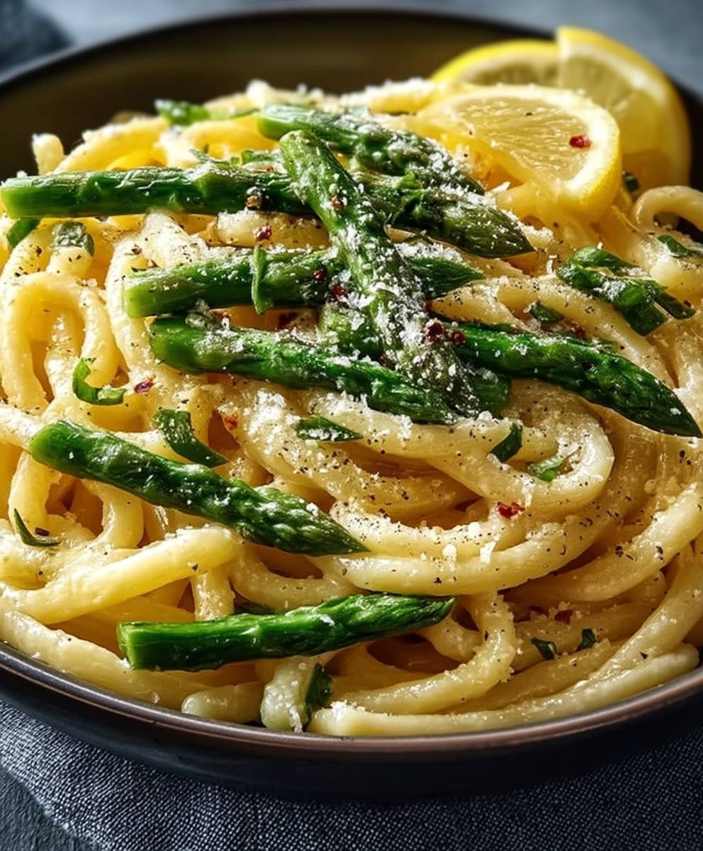 Lemon Garlic Asparagus Pasta