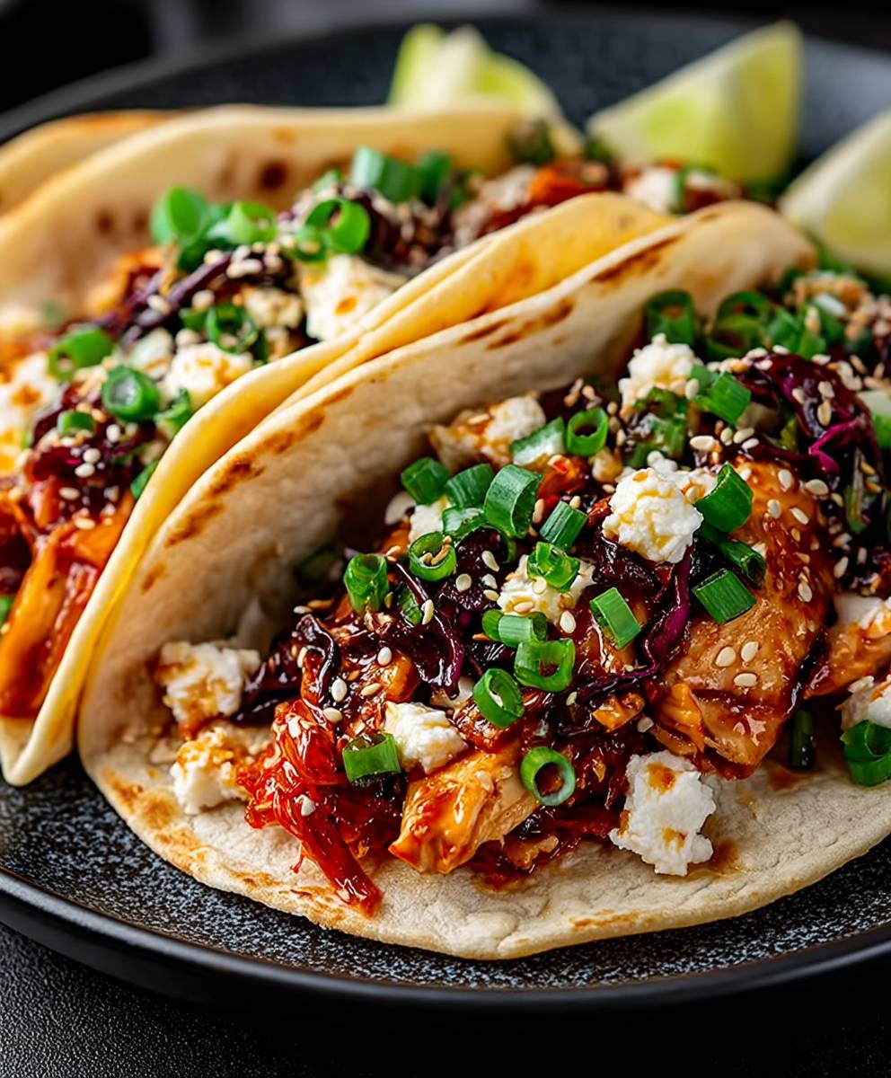 Korean chicken tacos