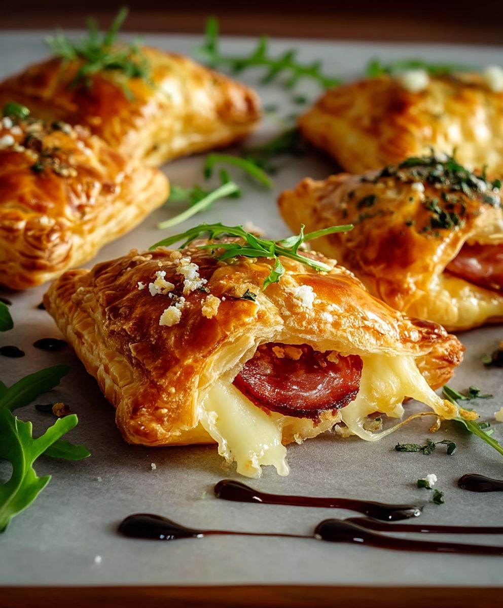 Salami Cheese Pastry Pockets