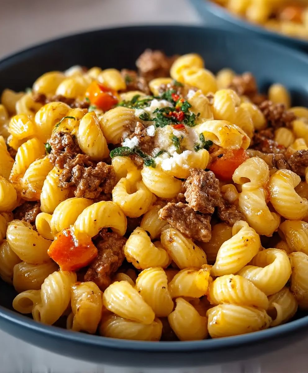 Creamy Beef and Shells