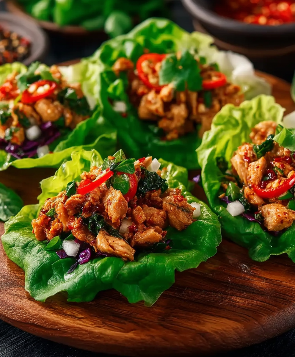 Spicy Chicken Lettuce Cups