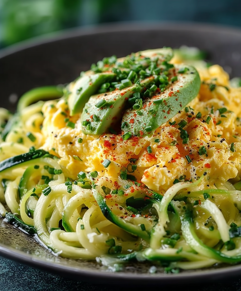 Zucchini Noodles Scrambled Eggs