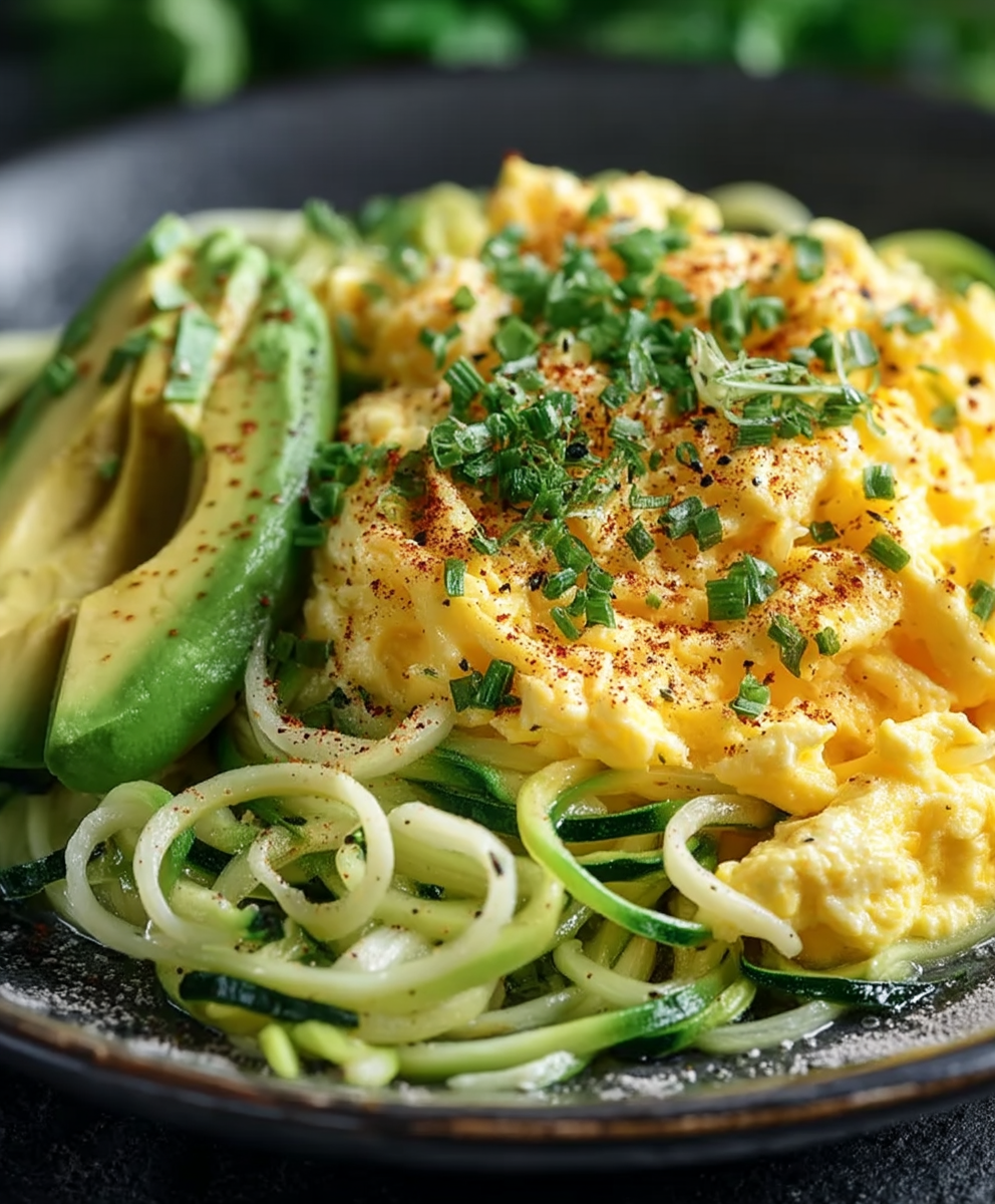 Zucchini Noodles Scrambled Eggs