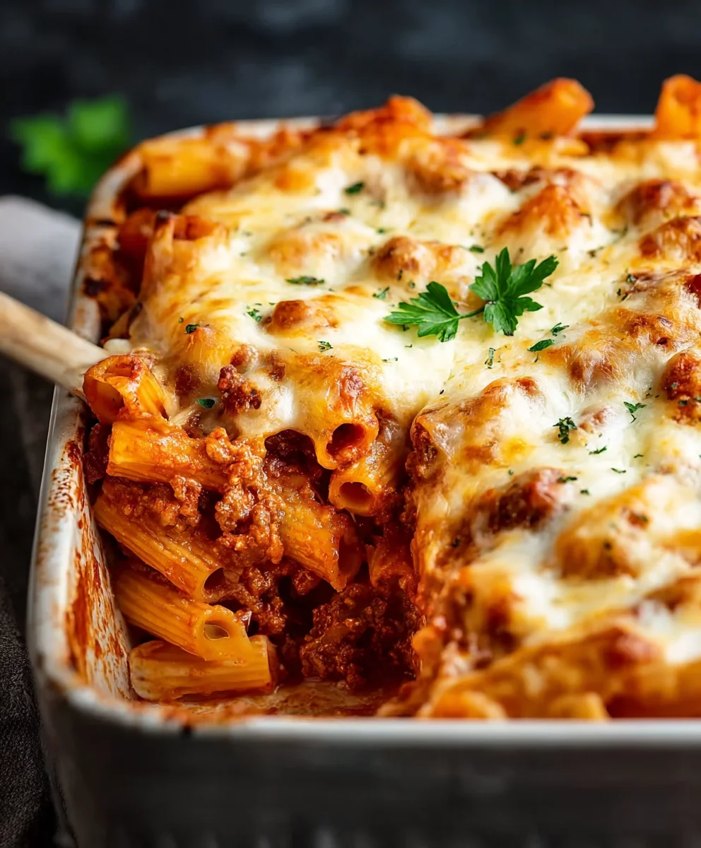 Classic Baked Ziti: Hearty Beef & Cheese Pasta Bake
