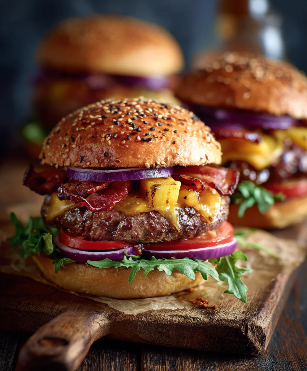 Ultimate Pineapple Beef Bacon Burger: Sweet & Savory