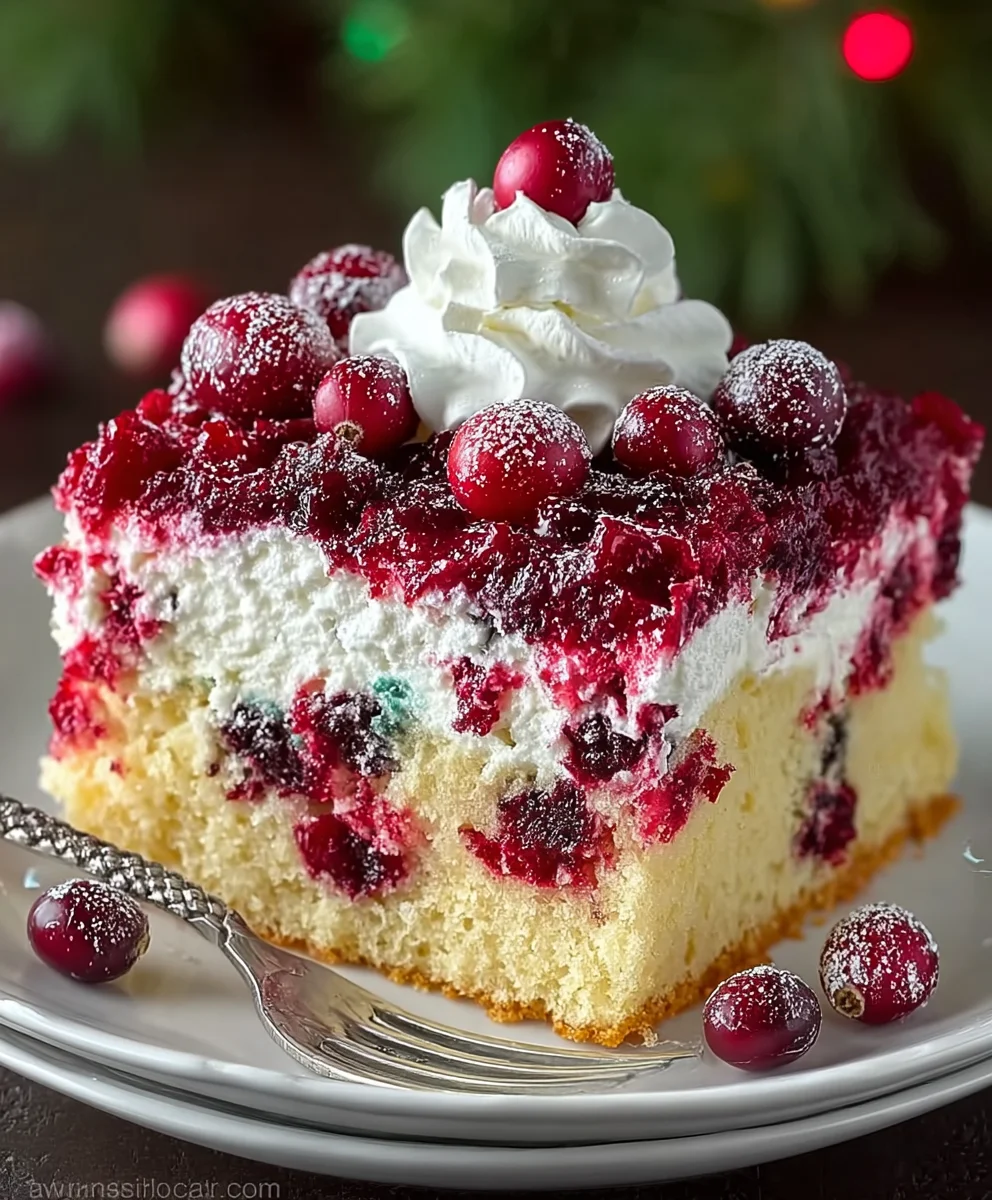 Easy Christmas Cranberry Poke Cake: Festive Holiday Dessert