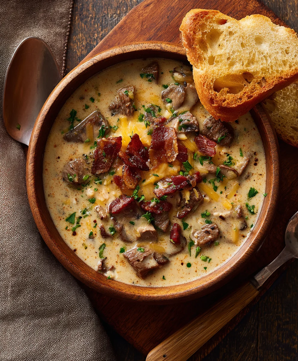 Amazing Philly Cheese Steak Soup - Ultimate Comfort Food