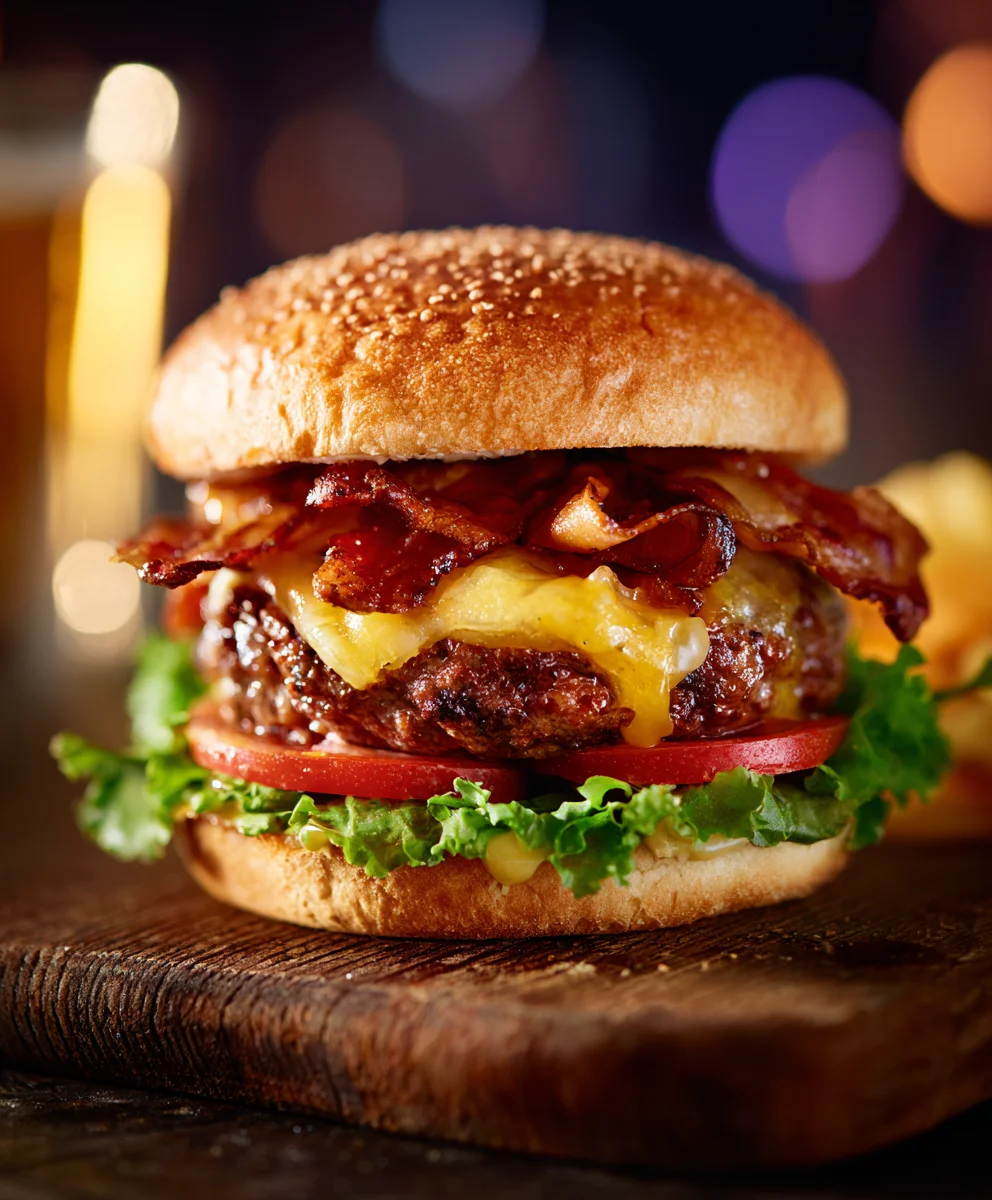 Juicy Cheesy Beef Bacon Burger Recipe – Ultimate Flavor!