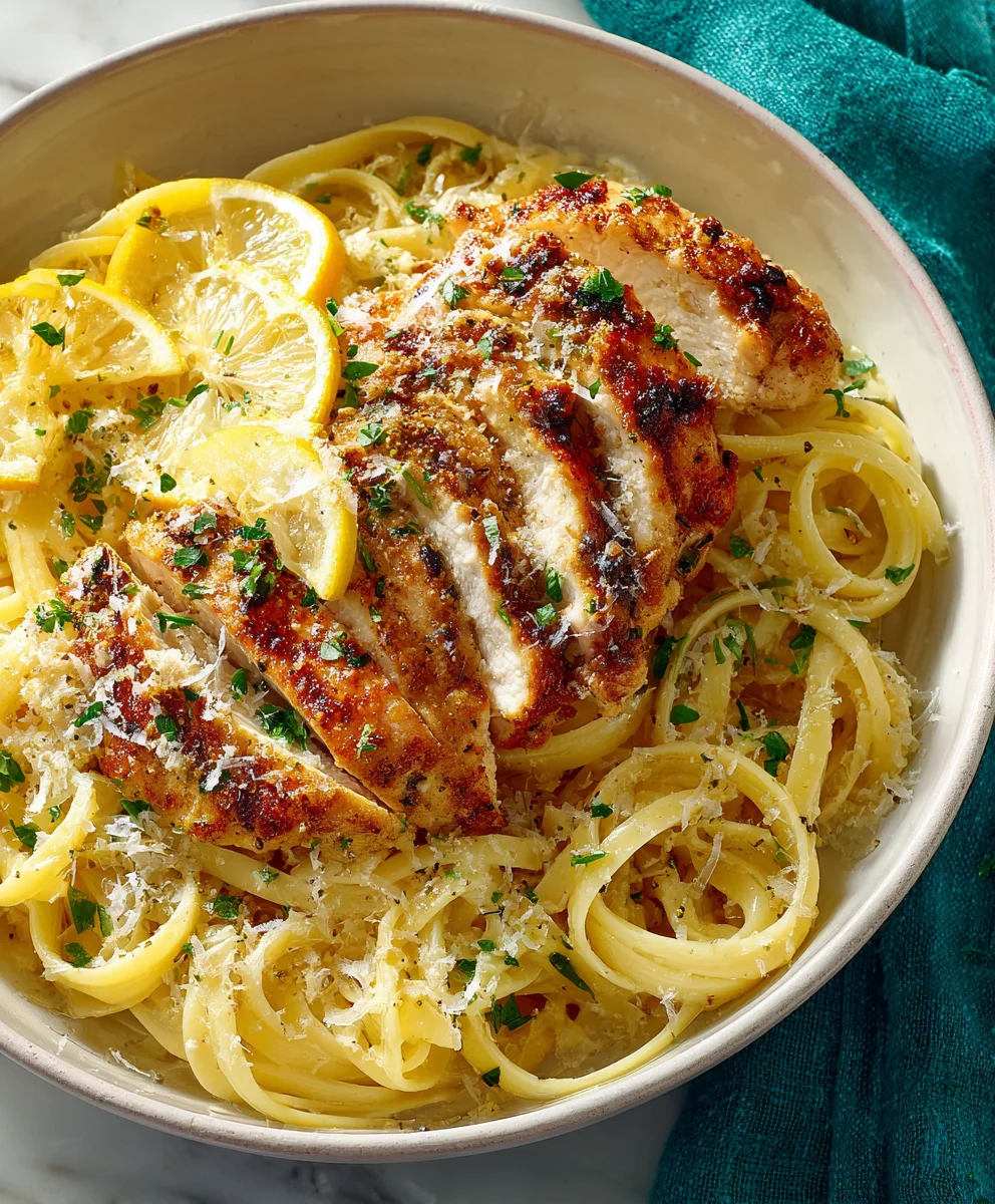 Zesty Lemon Chicken & Parmesan Linguine: Easy Dinner