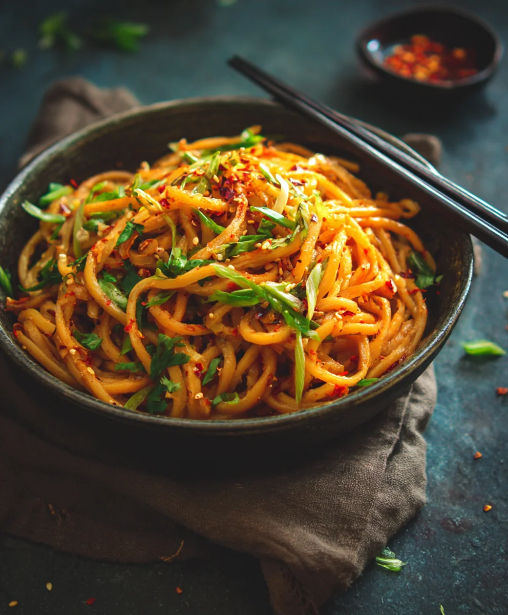 Easy Spicy Potato Noodles Recipe - Perfectly Hot & Chewy