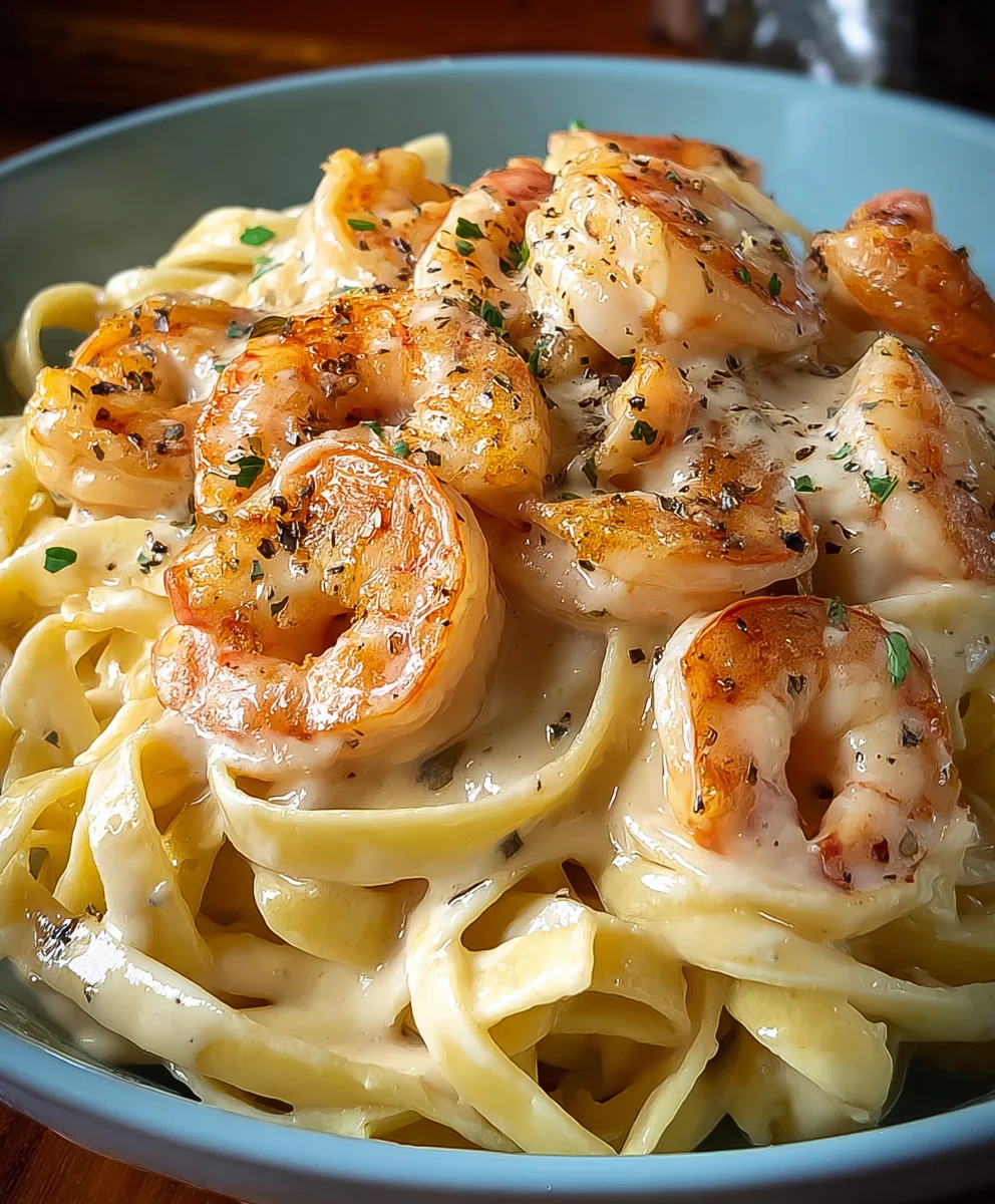 Creamy Shrimp Fettuccine Alfredo with Homemade Sauce