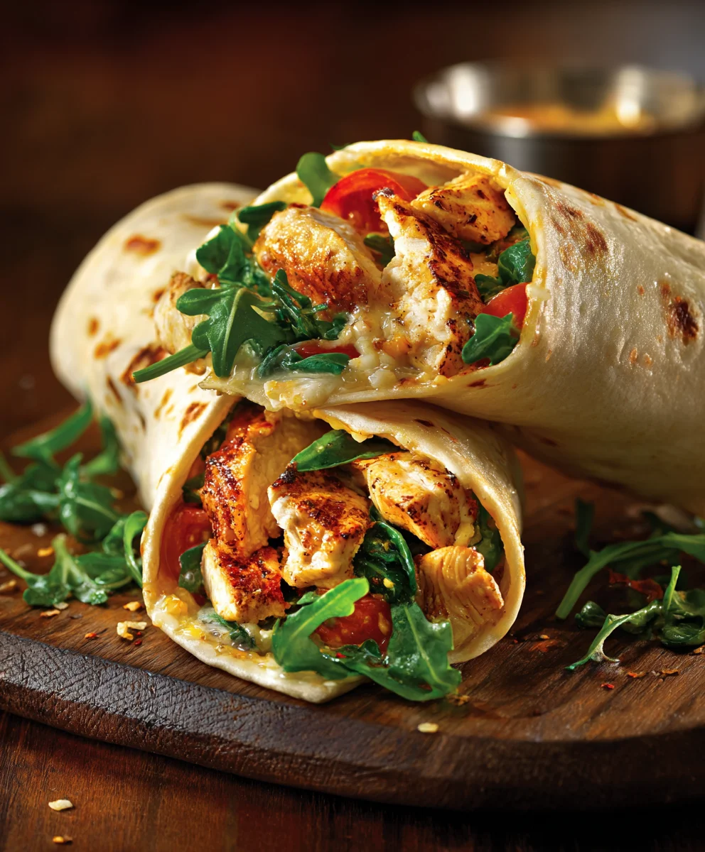 Cheesy Garlic Chicken Wraps: Quick & Easy Dinner!