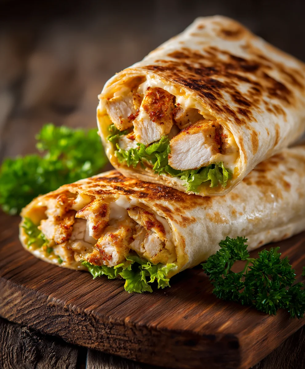 Cheesy Garlic Chicken Wraps: Quick & Easy Dinner!