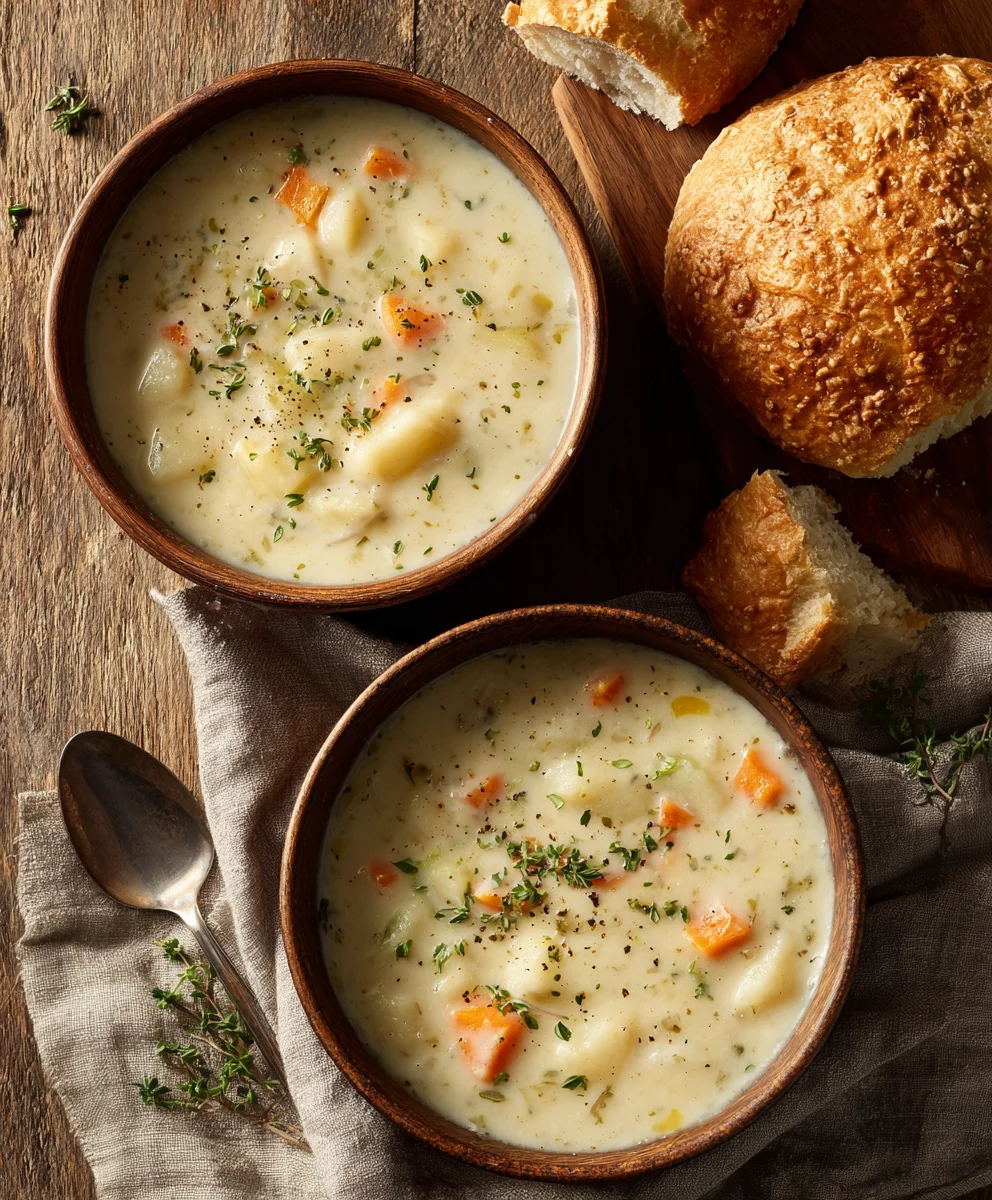 Hearty Cheddar Garlic Herb Potato Soup: Easy & Tasty
