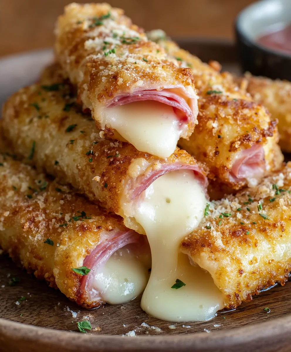 Cheesy Baked Beef Ham Cheese Mozzarella Sticks Recipe
