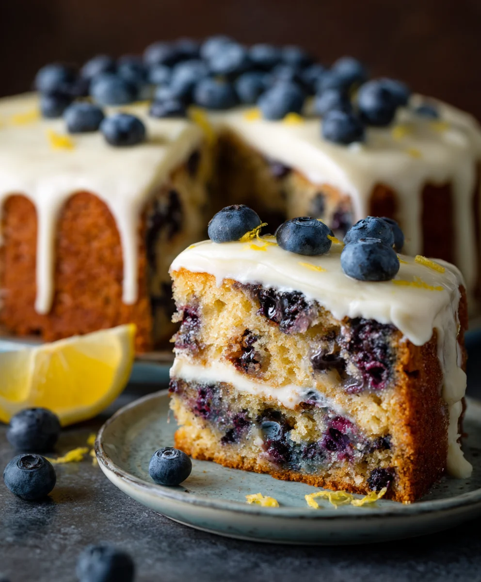 Blueberry Cake with Zesty Lemon Cream Cheese Frosting