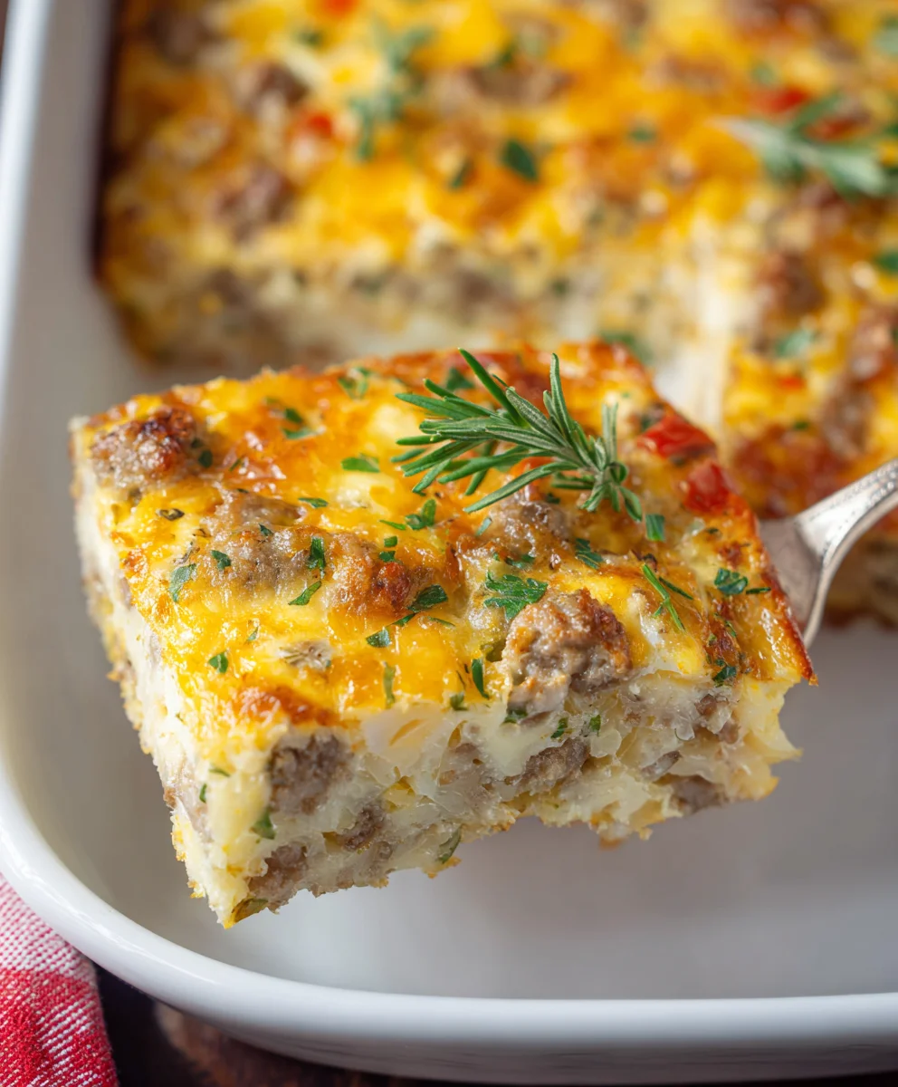 Best Ever Sausage Hashbrown Breakfast Casserole