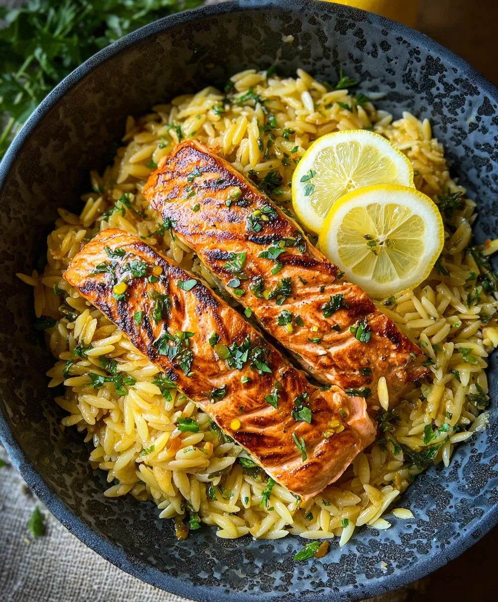 Easy One Pan Lemon Orzo Salmon: Delicious Weeknight Dinner