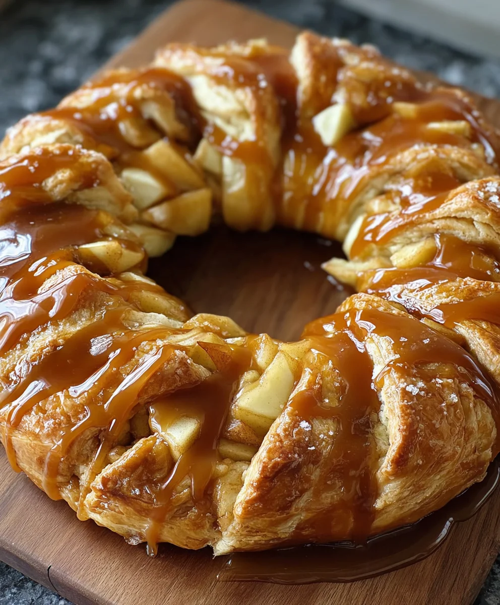 Delicious Caramel Apple Cream Cheese Crescent Ring!