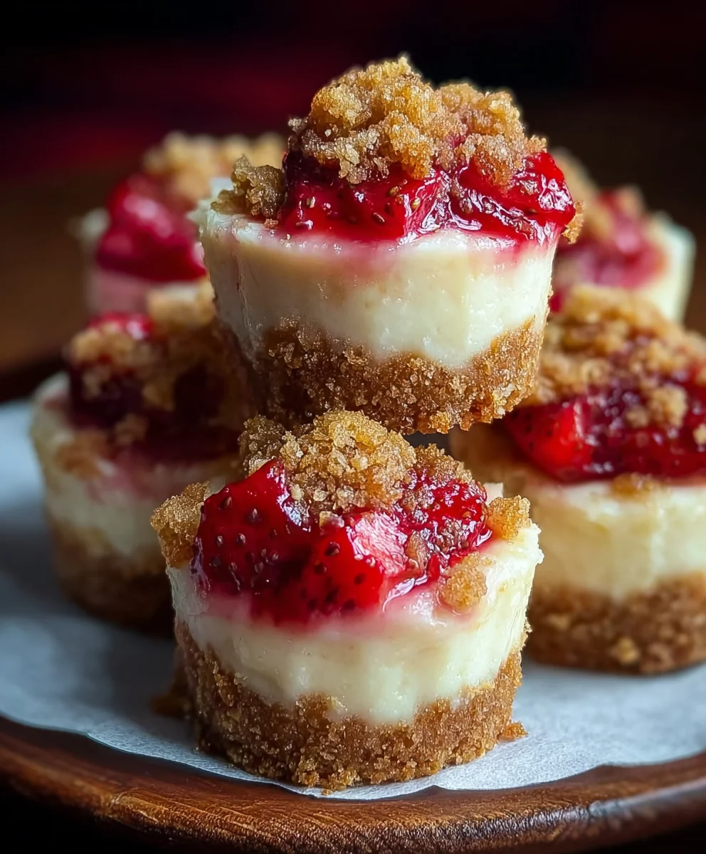 Mini Strawberry Crunch Cheesecake Bites: Easy Dessert Recipe