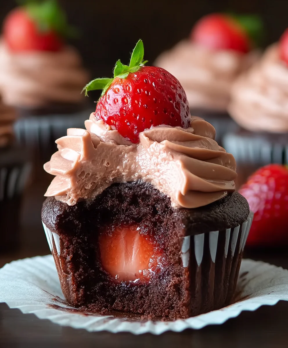 Chocolate Strawberry Cupcakes Recipe - Easy & Delicious!