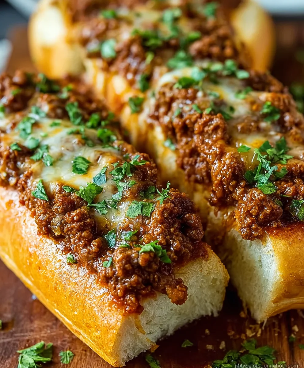 Ultimate Sloppy Joe Garlic Bread: Cheesy Beefy Goodness