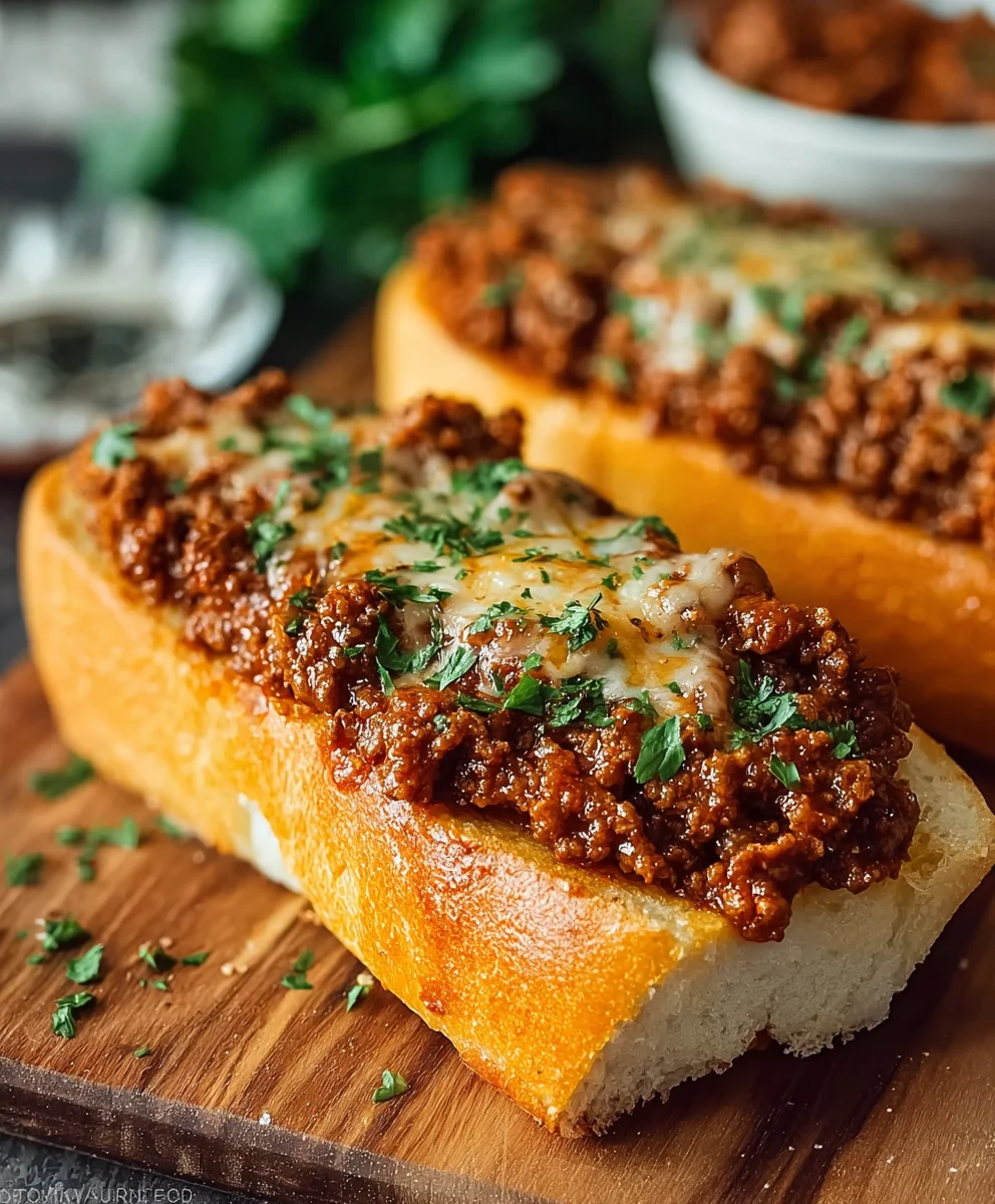 Ultimate Sloppy Joe Garlic Bread: Cheesy Beefy Goodness