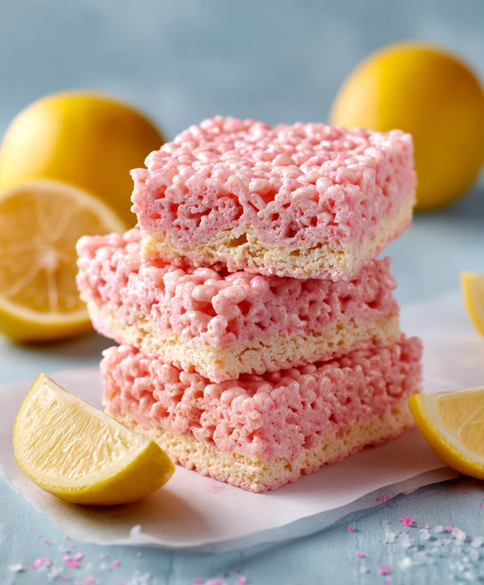 Zesty Pink Lemonade Rice Krispie Treats - Easy Recipe!