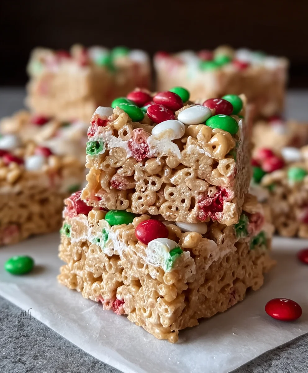 Christmas Peanut Butter Rice Cereal Squares: Easy No-Bake Treat