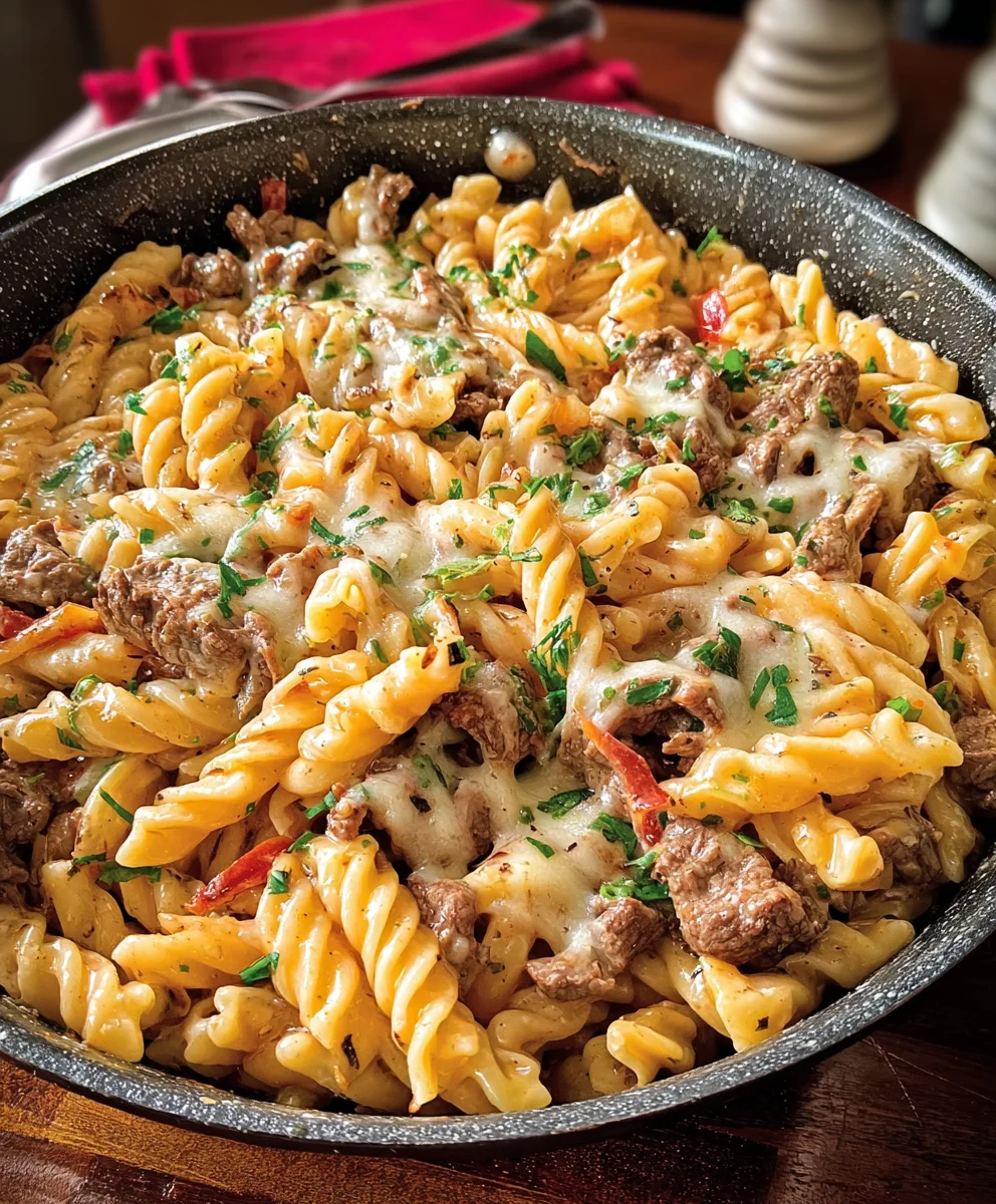 Delicious Philly Cheesesteak Pasta: Your New Favorite!