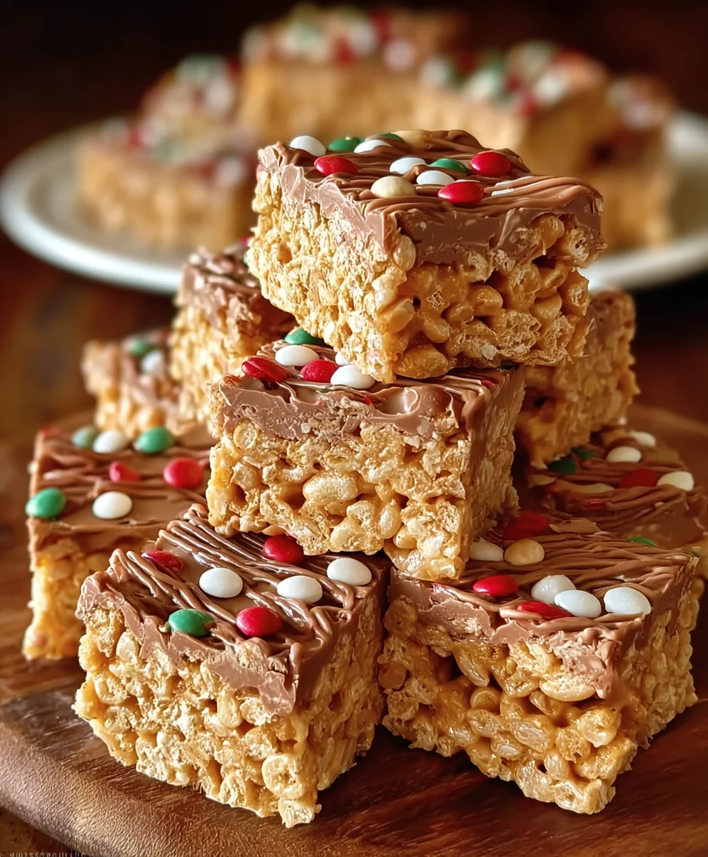 Christmas Peanut Butter Rice Cereal Squares: Easy No-Bake Treat