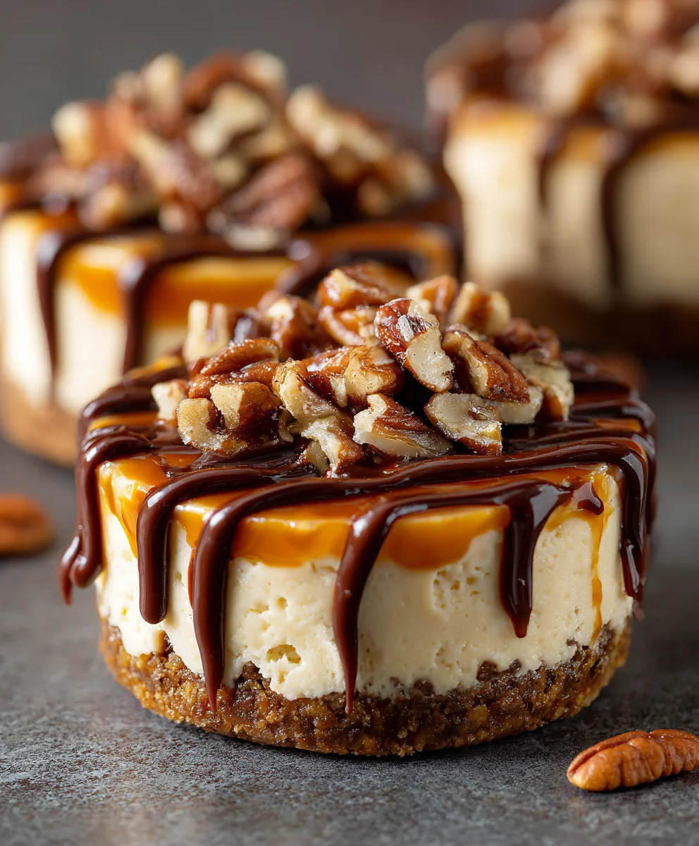 No Bake Turtle Cheesecakes: Easy, Decadent Dessert!
