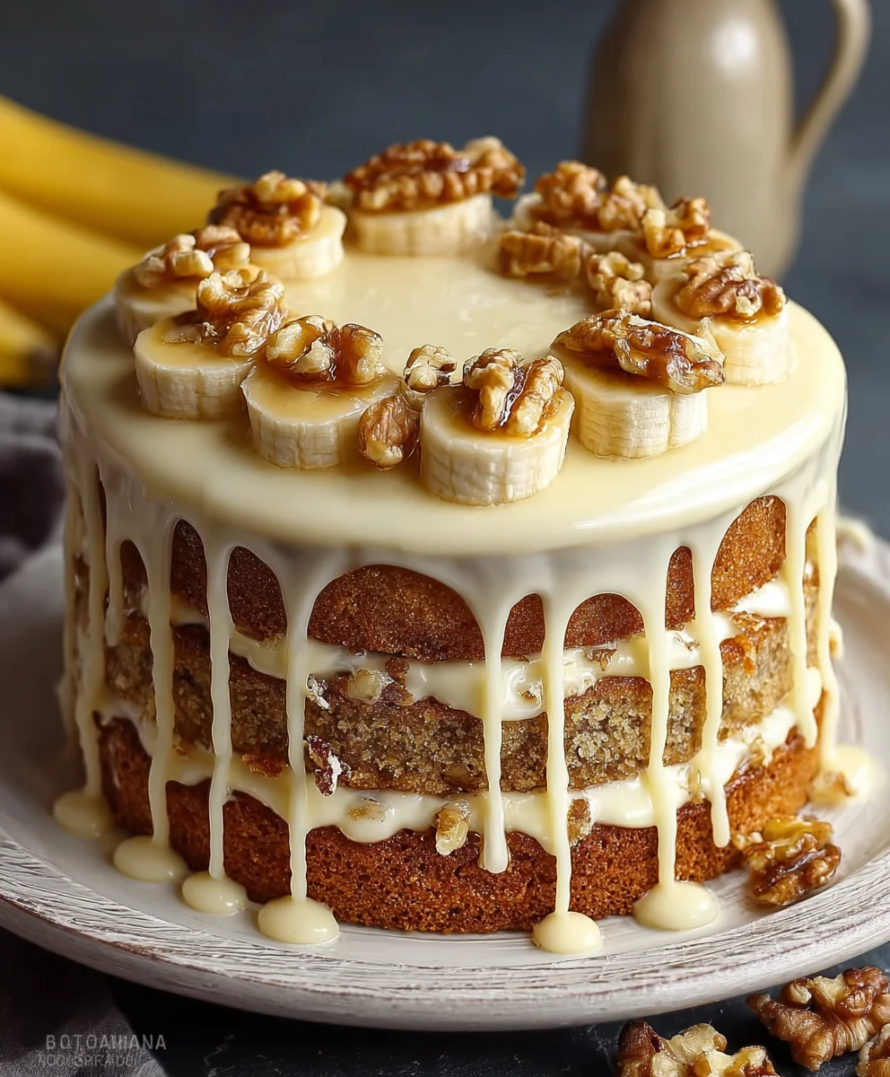 Decadent Banana Walnut Cream Cake Recipe - Easy & Delicious!