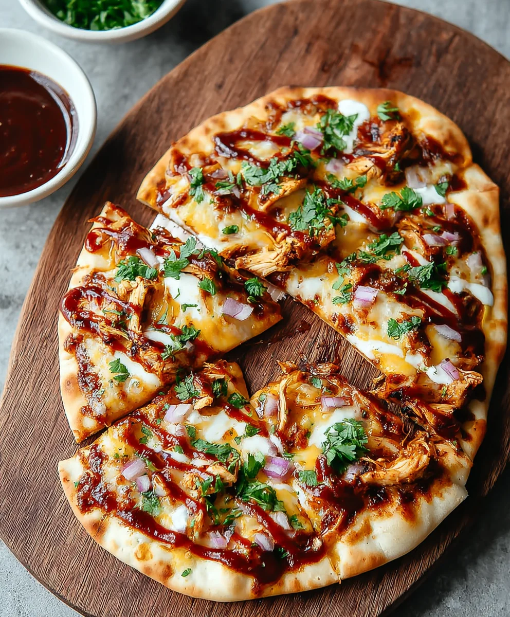Easy BBQ Chicken Naan Pizza Recipe - Dinner in Minutes!