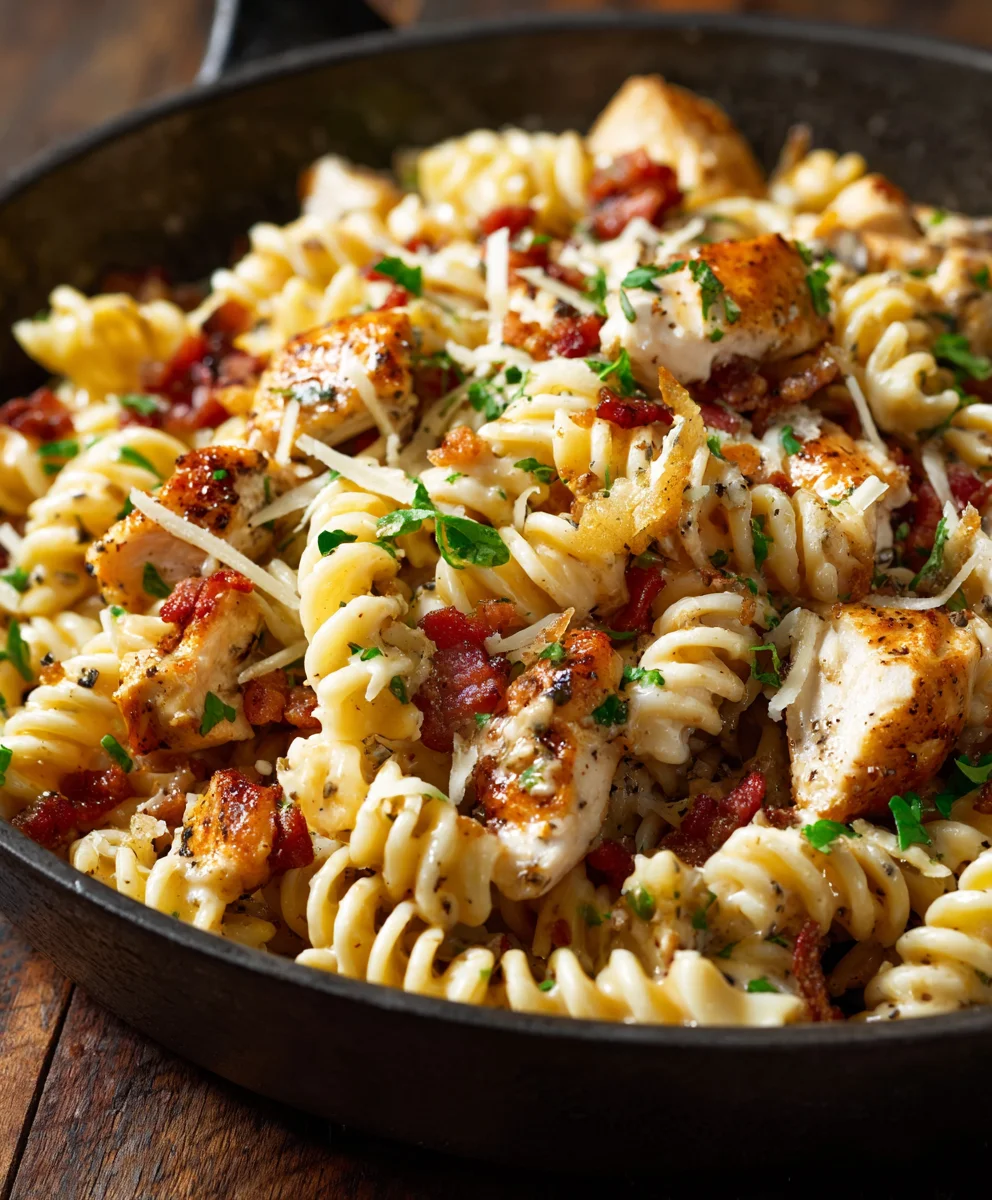 Chicken Beef Bacon Ranch Pasta: Creamy & Delicious Dinner!