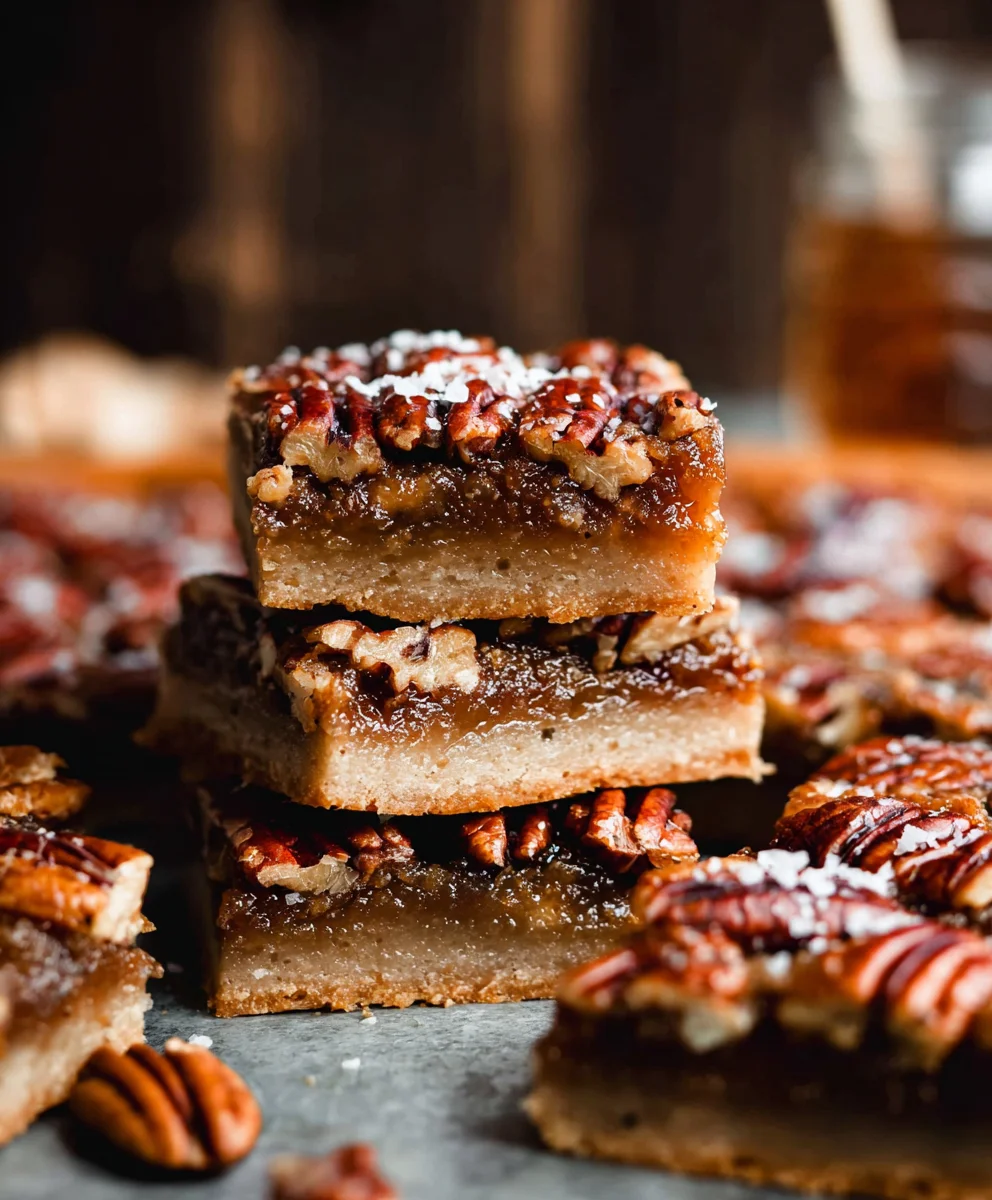 Best Salted Maple Pecan Pie Bars - Sweet & Salty Treat!