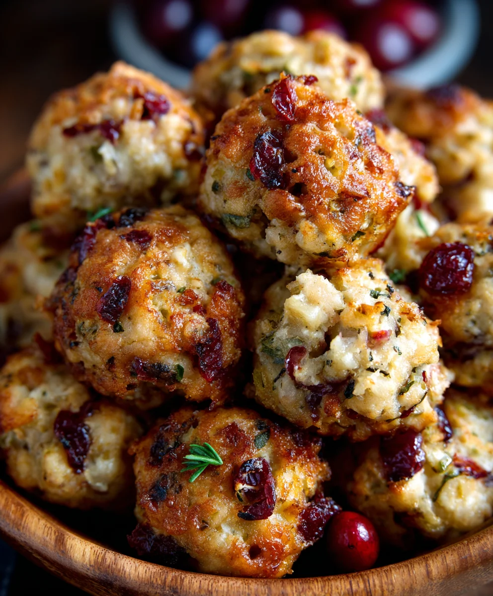 Cranberry Turkey Stuffing Balls: Festive Holiday Side