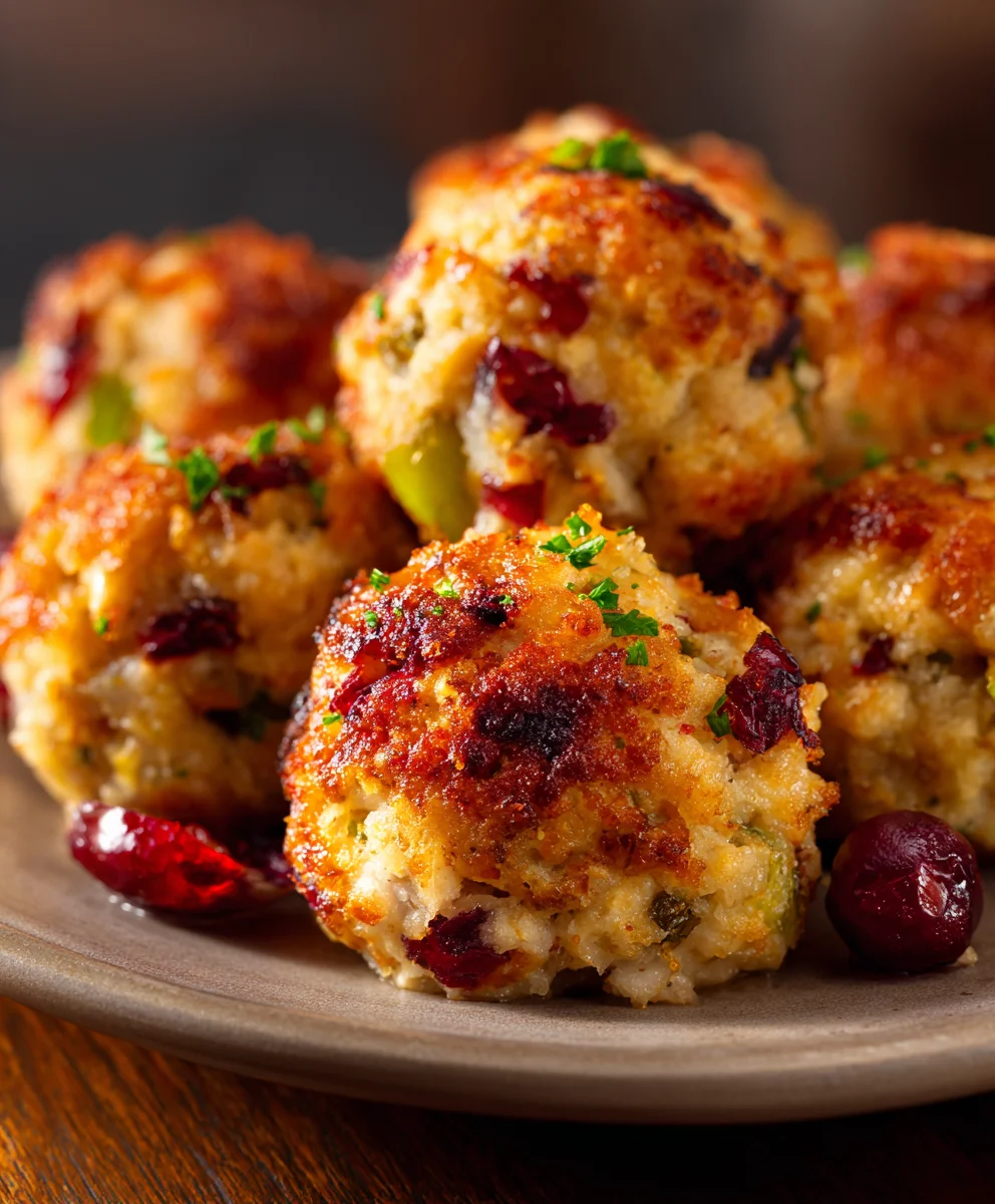 Cranberry Turkey Stuffing Balls: Festive Holiday Side