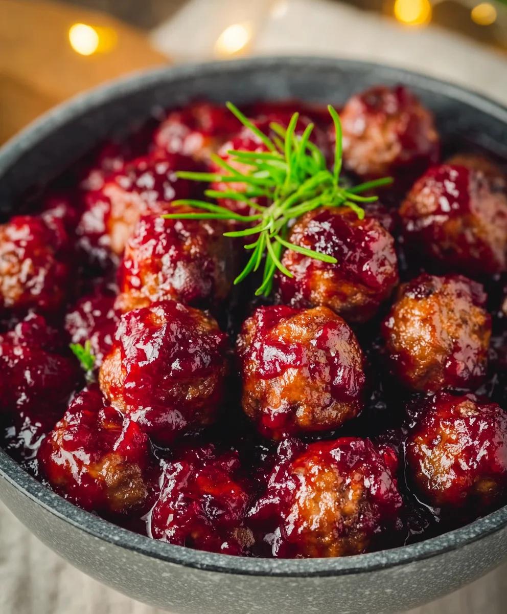 Quick Christmas Cranberry Meatballs