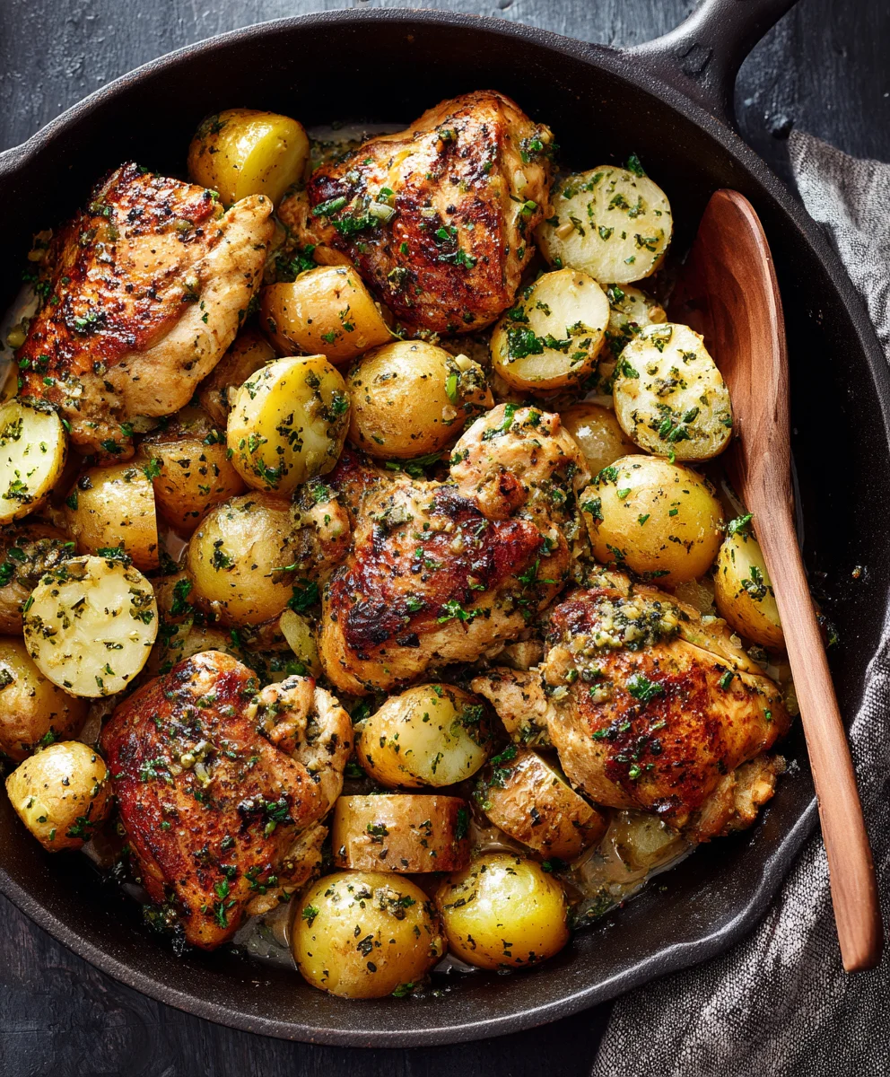 Garlic Butter Chicken & Potatoes Skillet: Easy One-Pan Meal!