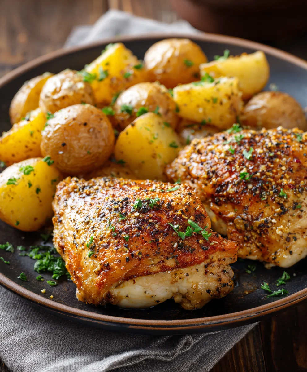 Ultimate Garlic Parmesan Crockpot Chicken & Potatoes!