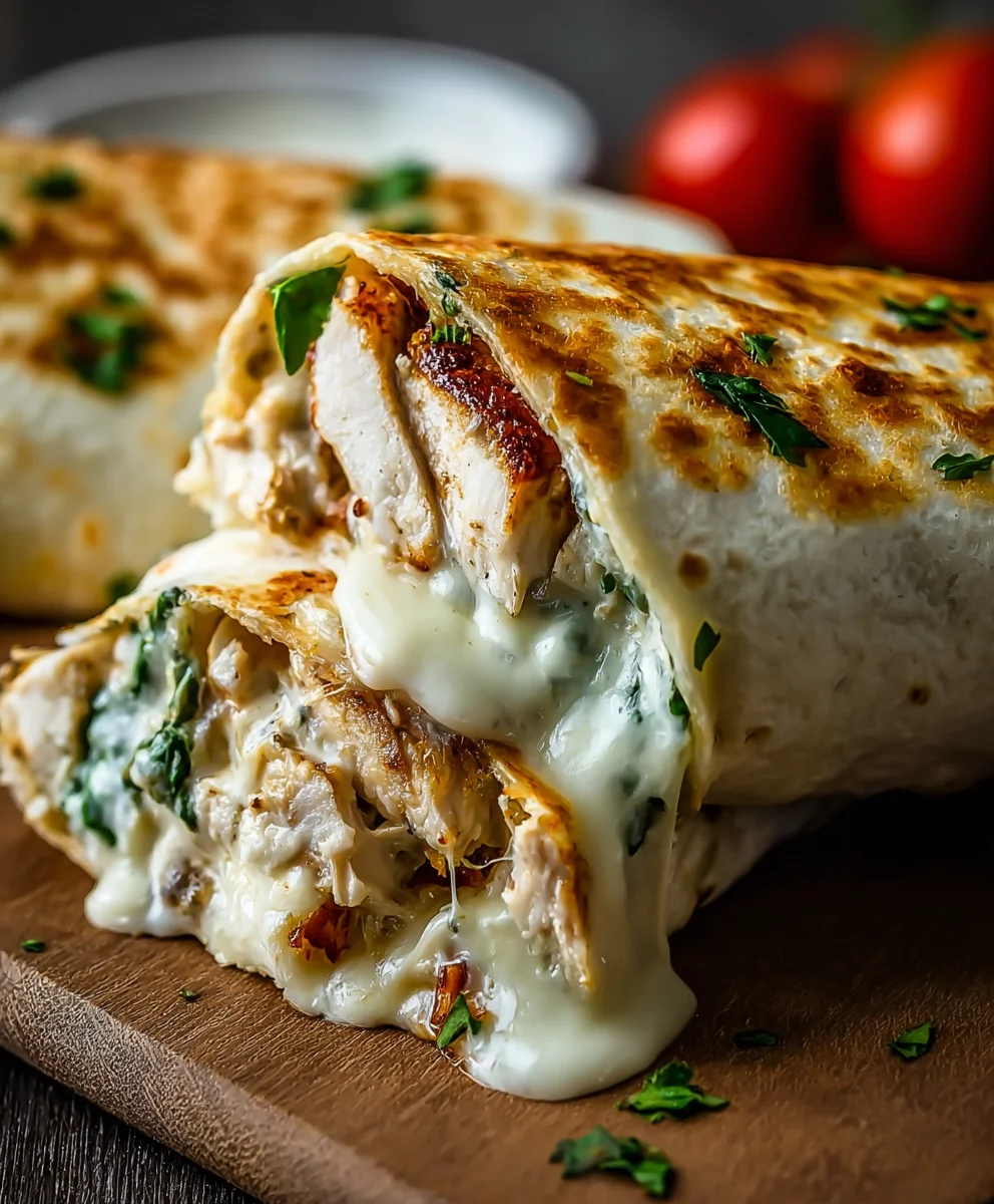 Cheesy Garlic Chicken Wraps: Flavorful & Easy Dinner!
